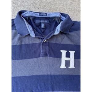 Tommy Hilfiger Rugby Stripe XXL Blue Gray Polo